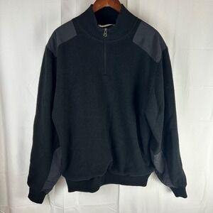 Cutter Buck CB WeatherTec Mens Black 1/4 Zip Sweater Lambswool Blend XL